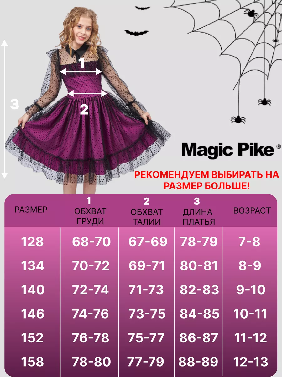 Платье летнее нарядное в стиле Уэнсдей Magic pike 146620927 купить за 1 876  ₽ в интернет-магазине Wildberries