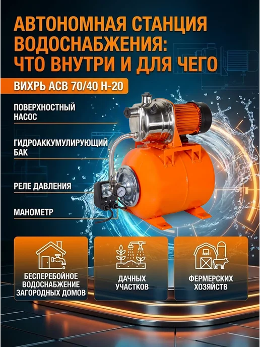 Насосная станция для воды для дома автоматическая — фото 2