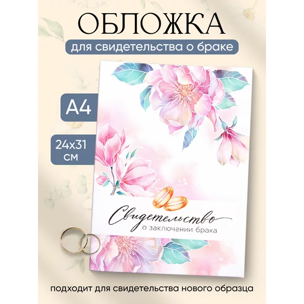 Обложка для свидетельства о заключении брака,А4