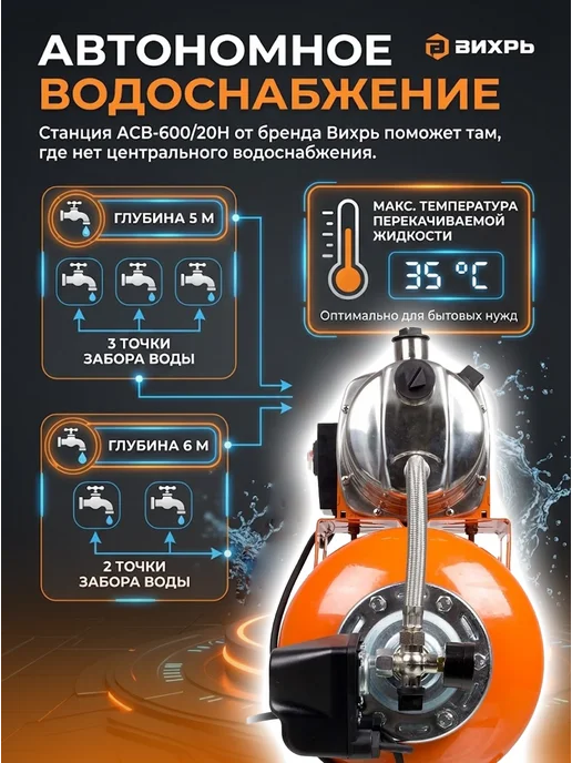 Насосная станция для воды для дома автоматическая — фото 3