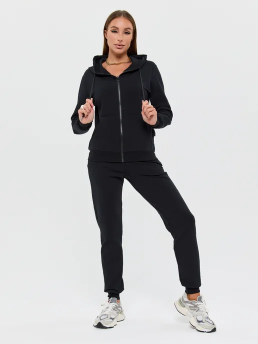 LIACOLLECTION Спортивный костюм на молнии, черный, фото 2