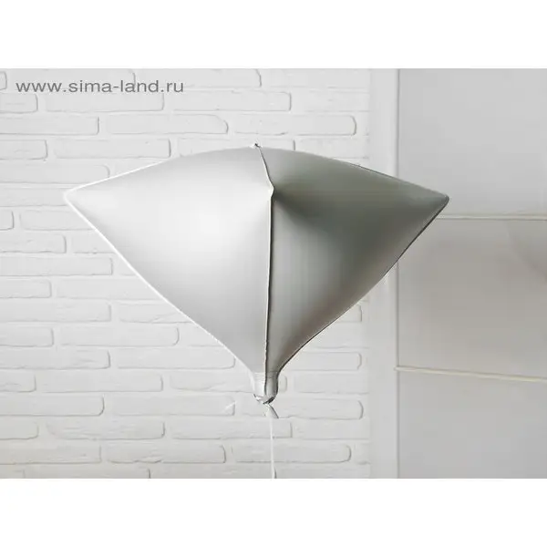 Шар фольгированный 27" 3D, индивидуальная упаковка, белый