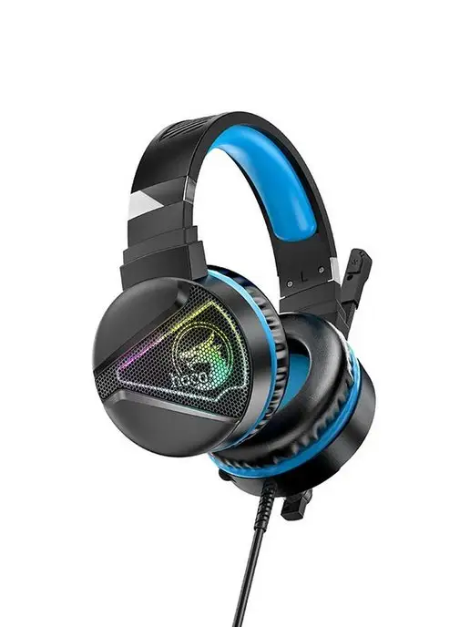 HOCO Наушники W104 игровые проводные с микрофоном, синий, фото 2