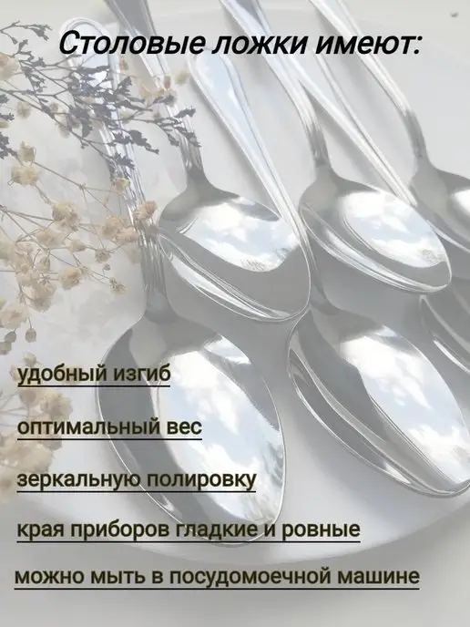 Павловский завод столовых приборов им.Кирова Столовые ложки Рапсодия набор 6 штук, серый, фото 2