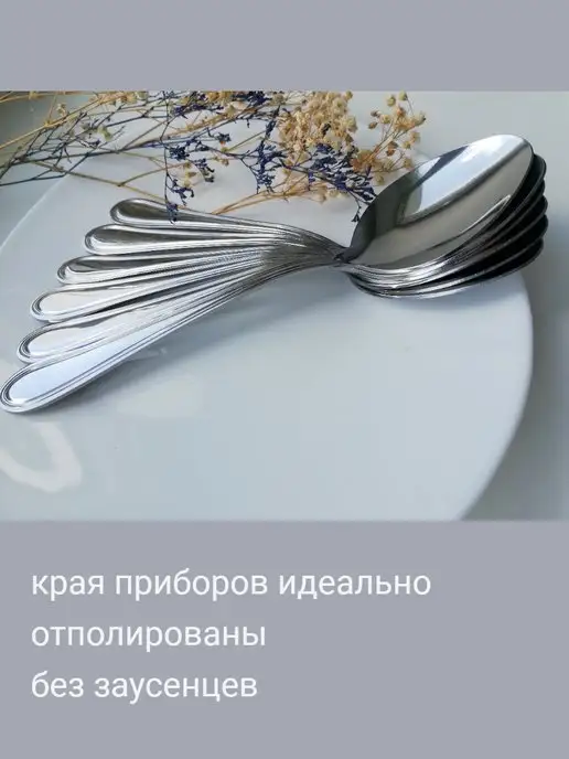 Павловский завод столовых приборов им.Кирова Столовые ложки Рапсодия набор 6 штук, серый, фото 7