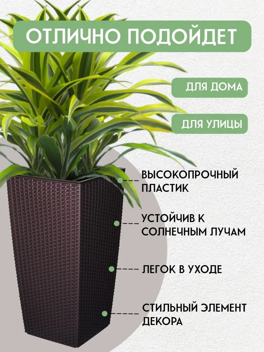 Кашпо напольное высокое Camellia 42 л 2 шт. elfplast 146989929 купить за 3  485 ₽ в интернет-магазине Wildberries