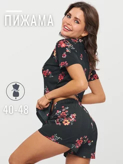 Пижамный костюм трикотажный рубашка с шортами Arcan tekstil 147024423 купить за 1 015 ₽ в интернет-магазине Wildberries