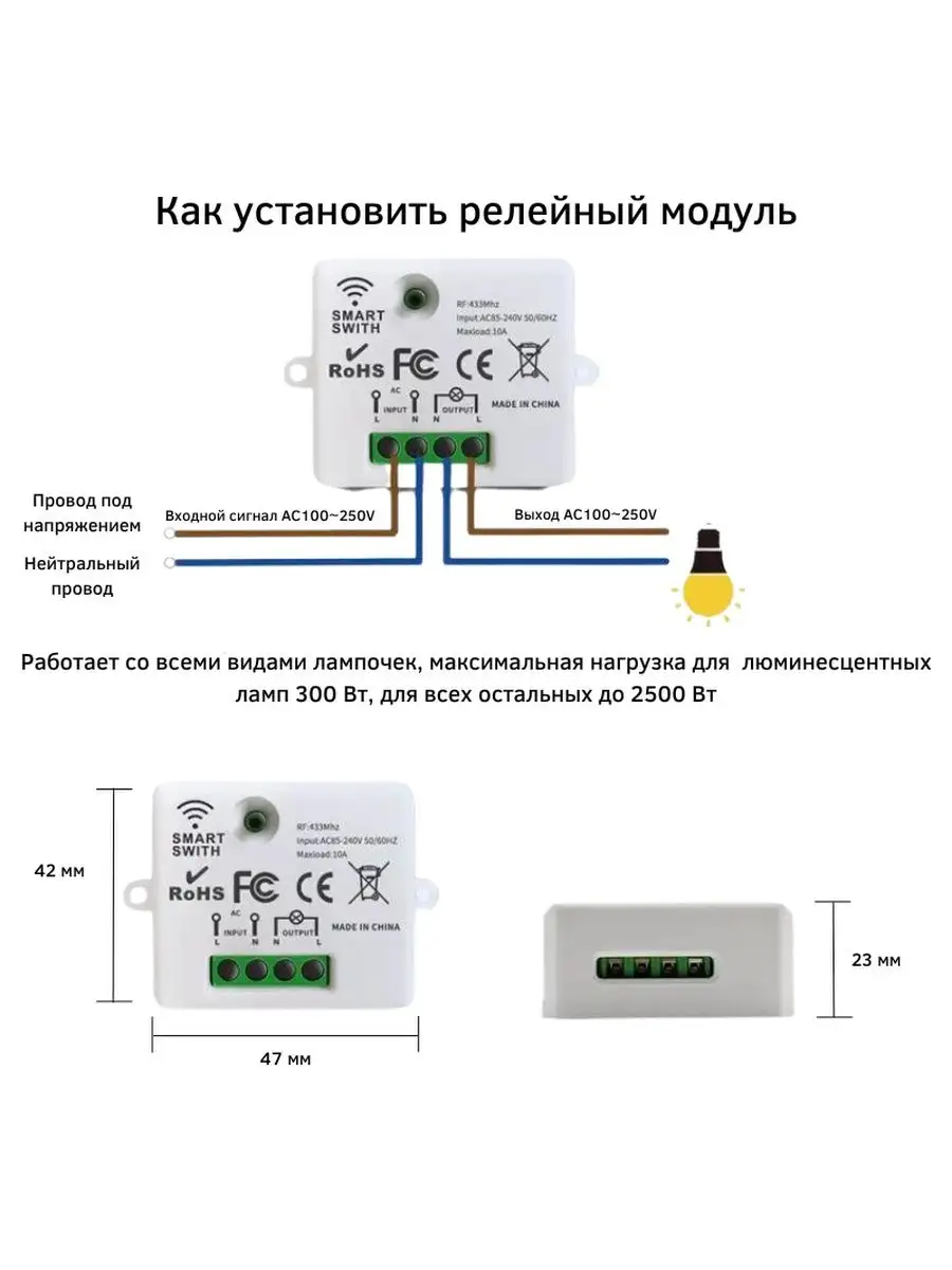 Управляемое реле 220В, радиореле с пультом 433 Мгц NETGIM 147056395 купить  за 720 ₽ в интернет-магазине Wildberries