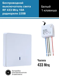 Беспроводной выключатель света с радиореле 220В (1 клавиша) NETGIM 147058510 купить за 850 ₽ в интернет-магазине Wildberries