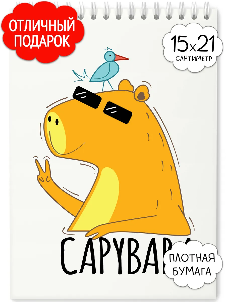 Блокнот для девочек Капибара скетчбук а5 для рисования