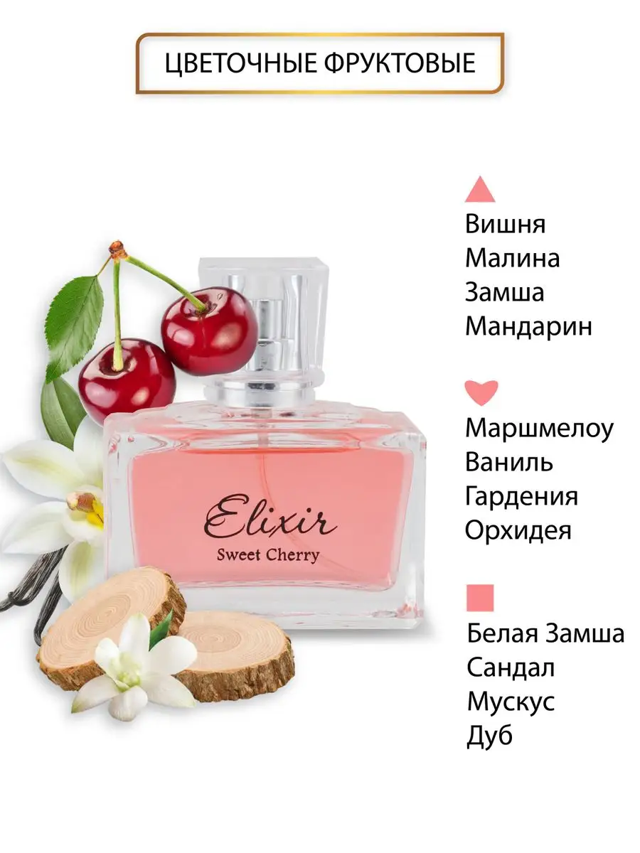 Духи Elixir Sweet Cherry 50 мл с вишней Vinci 147265657 купить за 391 ₽ в  интернет-магазине Wildberries