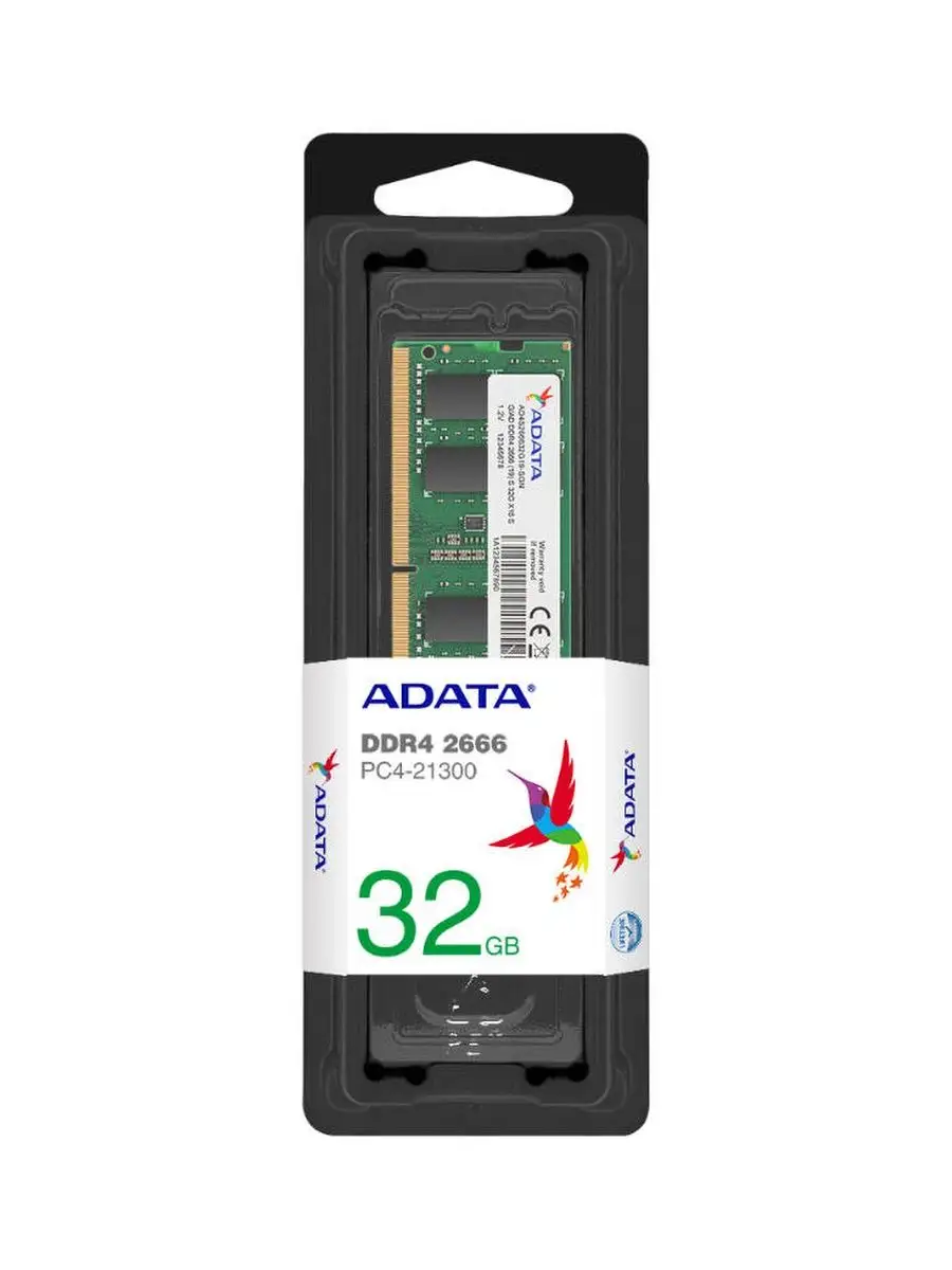 Модуль памяти AD4S26664G19-SGN,4GB DDR4 2666 SO-DIMM ADATA 147272491 купить  в интернет-магазине Wildberries