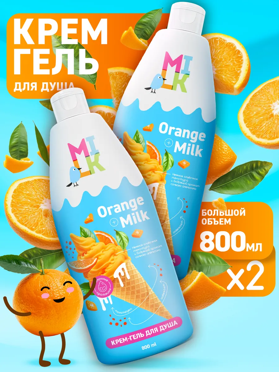 Крем гель для душа, молоко...