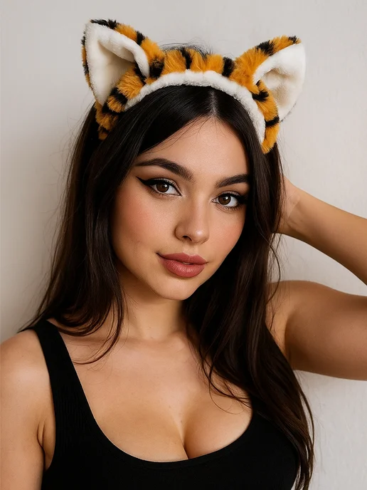 PepperBeauty Повязка для волос косметическая Кошка Рыжая, вариант, фото 2