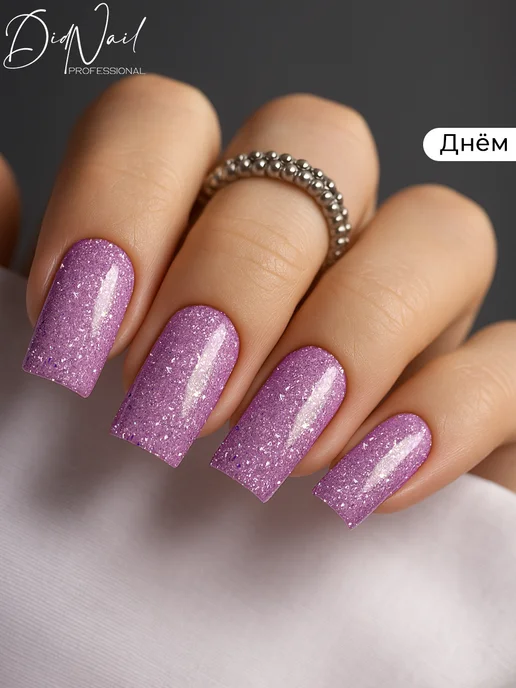 DidNail Светоотражающий гель-лак для ногтей с блестками Bomb Glitter, розовый, фото 3