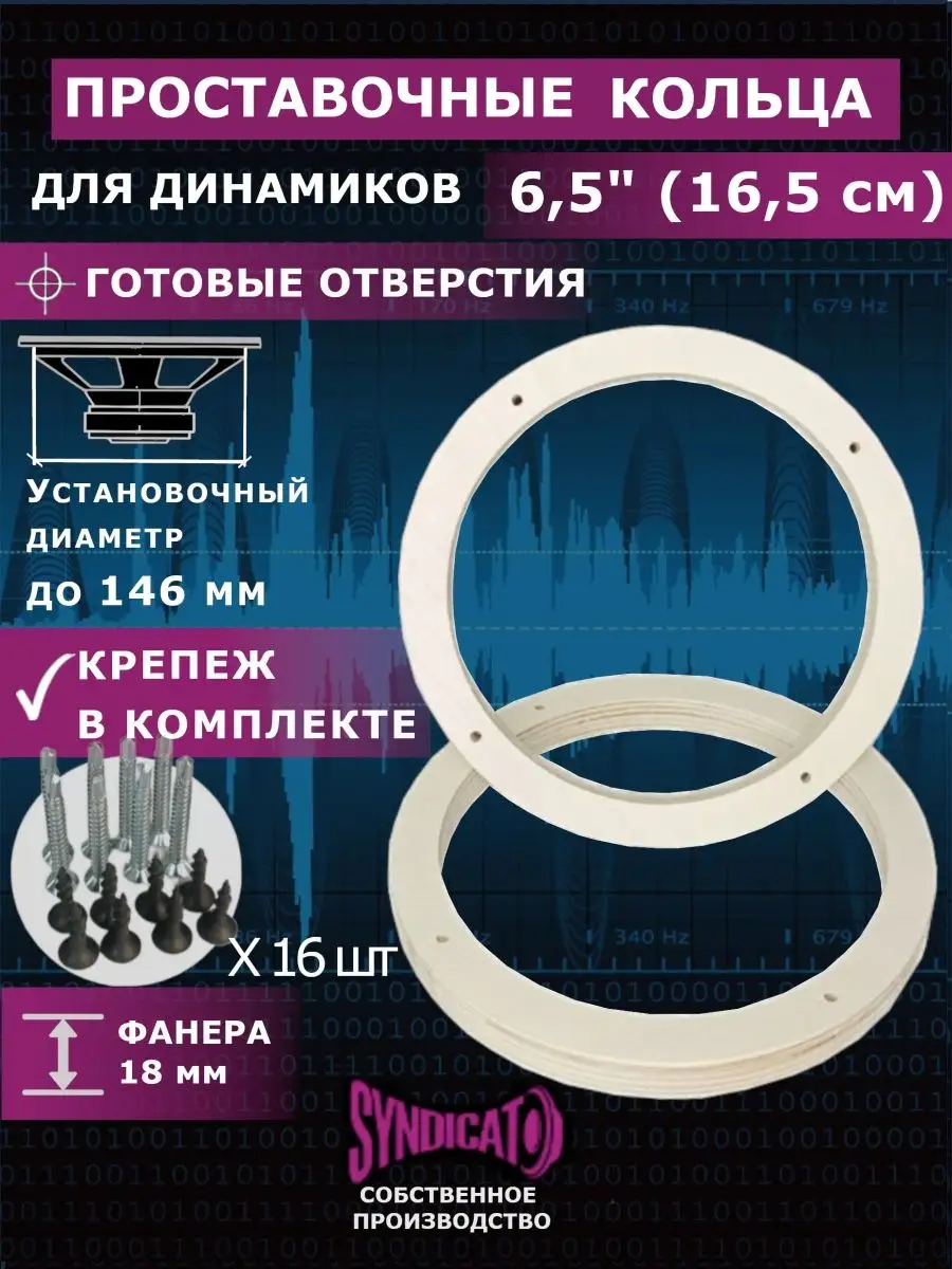 Проставочные кольца под динамики 16 - 16,5 см универсальные СИНДИКАТ ВСЁ  ДЛЯ АВТОЗВУКА 147335215 купить за 245 ₽ в интернет-магазине Wildberries