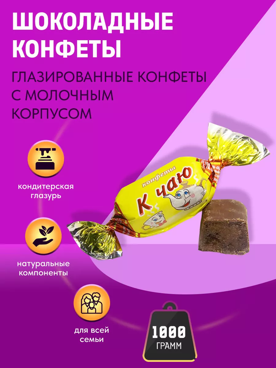 Конфеты К ЧАЮ с молочным корпусом глазир 1 кг Жако 147342985 купить за 405  ₽ в интернет-магазине Wildberries