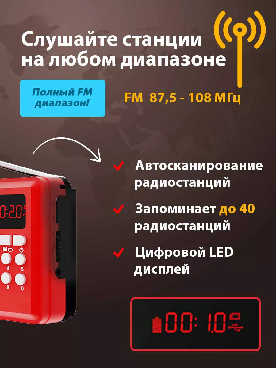 Радиоприемник с Bluetooth радио RPR-002 USB Ritmix 147437521 купить за 735  ₽ в интернет-магазине Wildberries