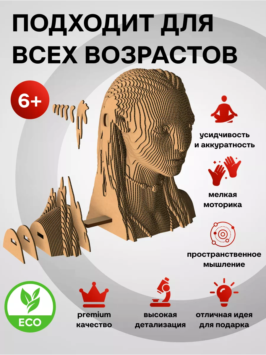 3D Конструктор - скульптура Нейтири из картона 5CULT 147463083 купить за 1  993 ₽ в интернет-магазине Wildberries