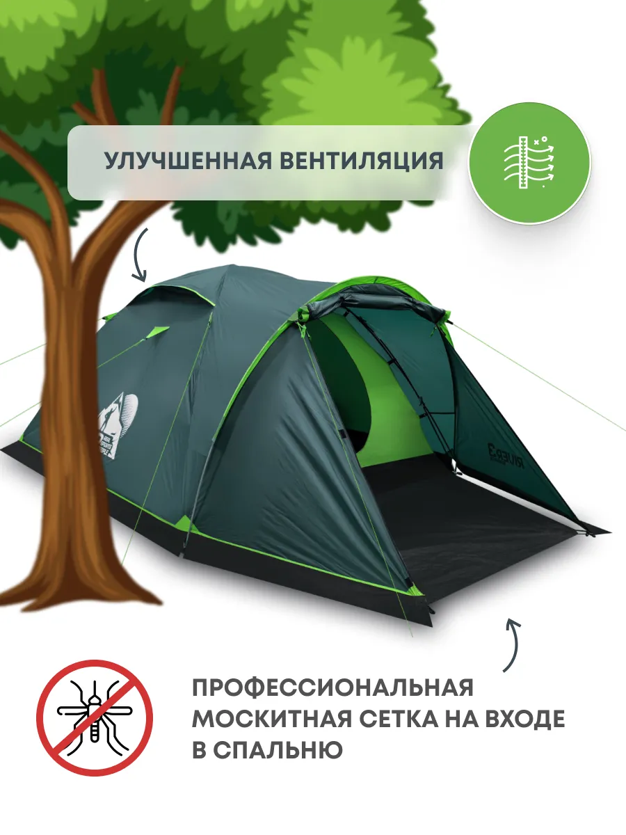 Палатка 3-х местная River 3 RSP 147463935 купить в интернет-магазине  Wildberries