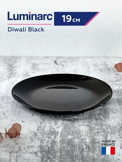 Тарелка Diwali Black десертная, плоская 19 см Luminarc 147465653 купить за 249 ₽ в интернет-магазине Wildberries