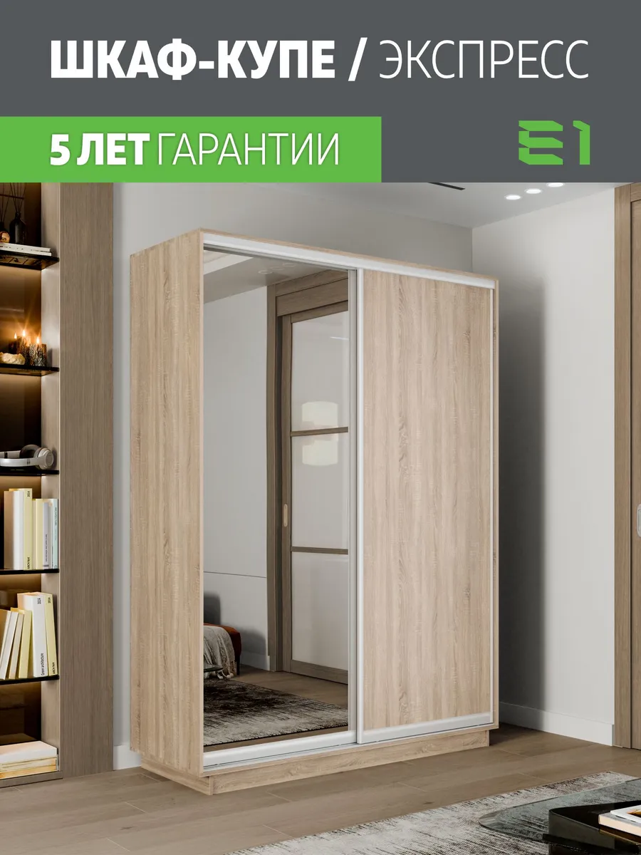 Шкаф купе Экспресс 2дв ДСП/Зеркало, 120х60х220