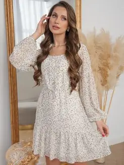 Платье шифоновое мини в цветочек YarkolaStyle 147490723 купить за 1 404 ₽ в интернет-магазине Wildberries