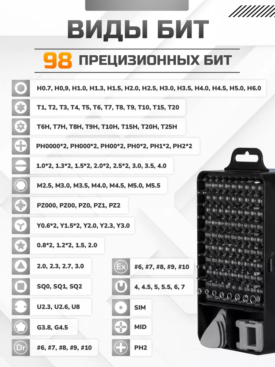 Отвертка 98 бит в 1 кейсе isa 147499992 купить за 547 ₽ в интернет-магазине  Wildberries