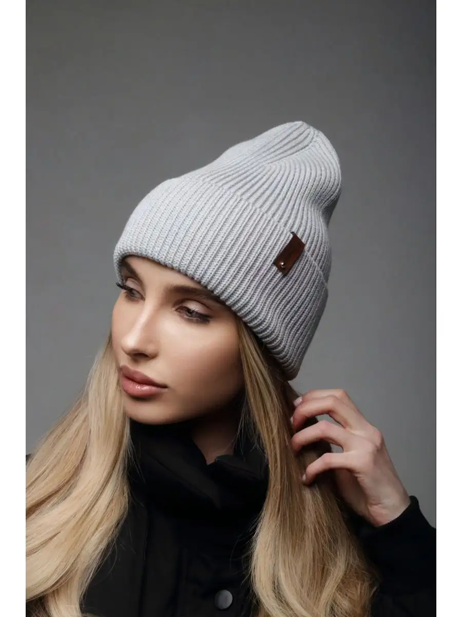 Шапка бини с отворотом осенняя классическая Dika Knit 147530105 купить за  504 ₽ в интернет-магазине Wildberries