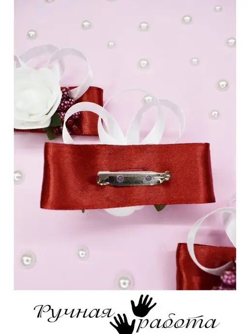 Angelina handmade Бутоньерка для жениха свидетелей друзей, красный, фото 3