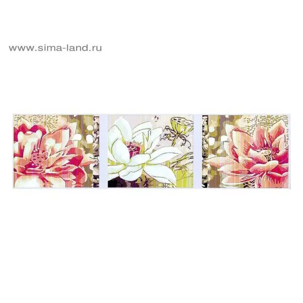 Роспись по холсту - модульная картина "Лотосы" по номерам