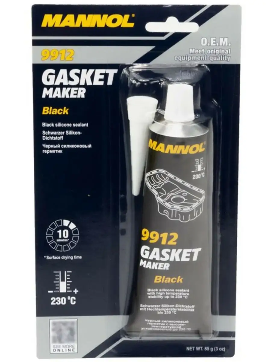Герметик силиконовый черный MANNOL Gasket Maker Black (9912) 85г (144)