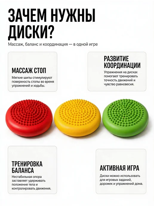 Альпина Пласт Иглдиск мини, балансировочный диск с шипами 3шт, 16 см, 3 шт, фото 4