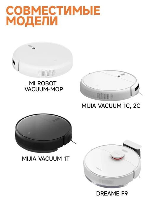 Xiaomi Фильтр для робота пылесоса vacuum mop 1С, F9, 1Т, 2С, белый, фото 6
