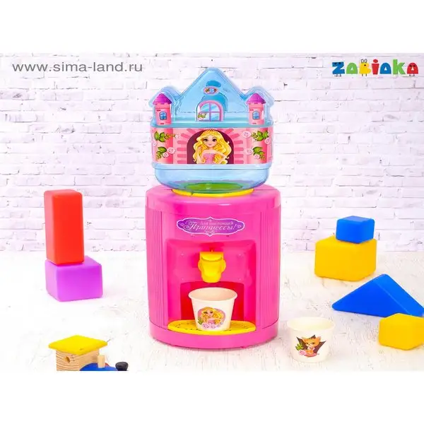 Детский кулер "Принцесса" с бутылкой и стаканчиками
