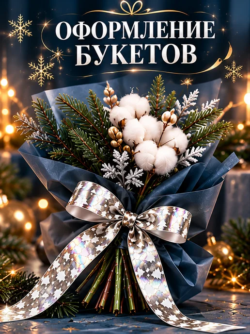 Новогодняя ярмарка Лента упаковочная новогодняя, серый, фото 4
