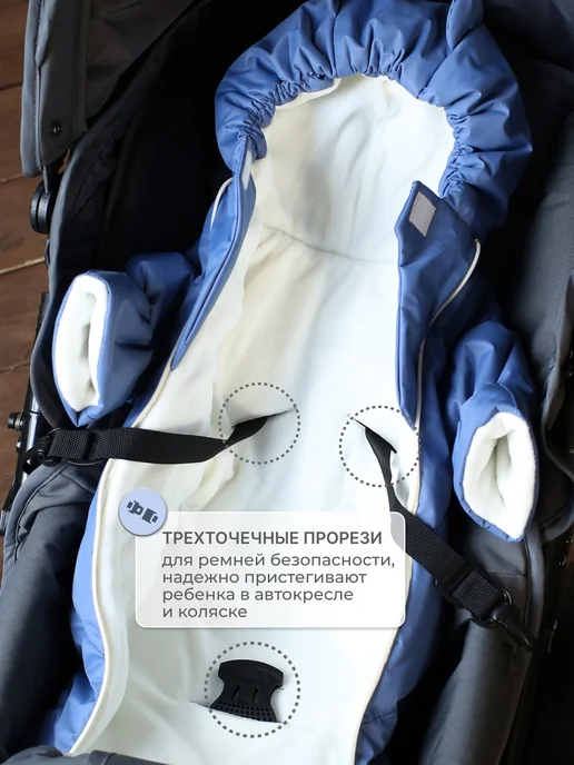 Eco Line Fabric Конверт на выписку осень, синий, фото 4