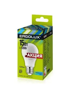 Лампа светодиодная Ergolux LED-A60P-15W-E27-4K,1 Ergolux 147696849 купить за 832 ₽ в интернет-магазине Wildberries