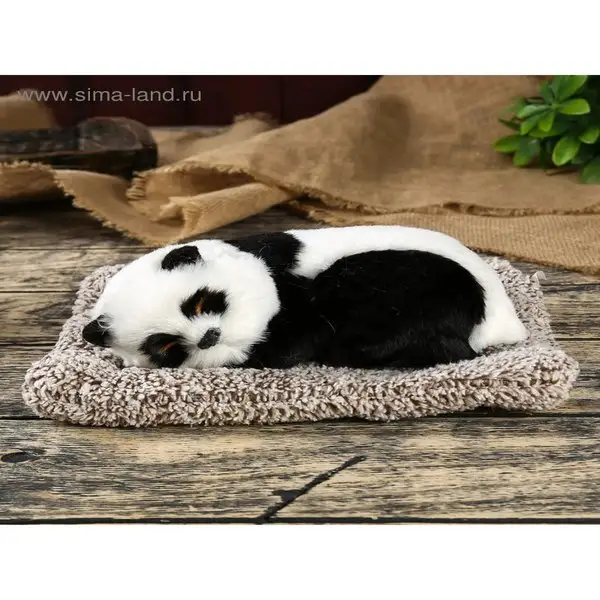 Пушистик искусственный мех Панда спит на подушке 10х21,5х17