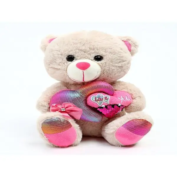 Мягкая игрушка "Мишка сердце с бантом", 25 см, цвета МИКС