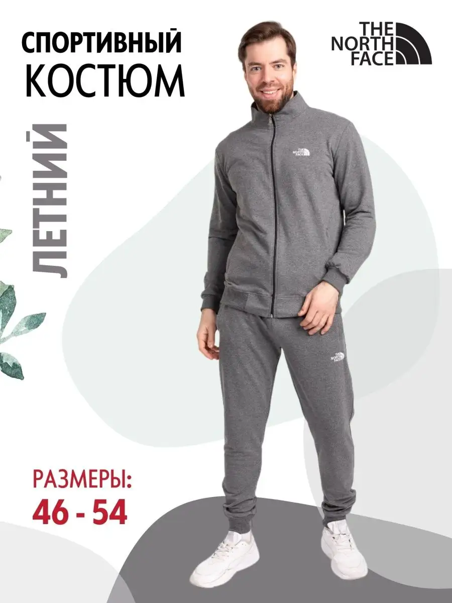 Спортивный костюм мужской летний с кофтой на молнии The North Face  147805042 купить за 2 898 ₽ в интернет-магазине Wildberries