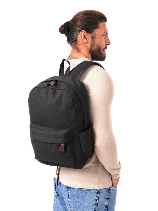 BV bag Рюкзак спортивный холщовый городской, черный, фото 7