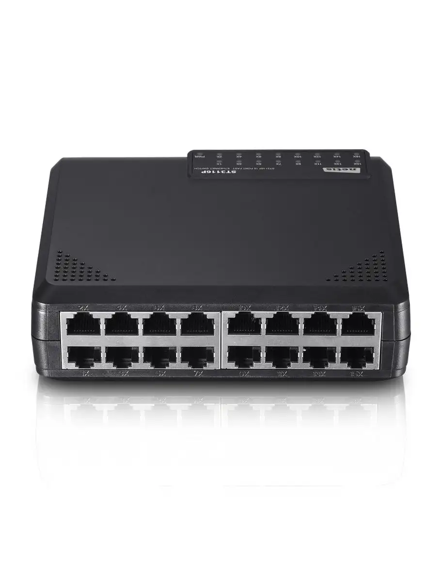Коммутатор ST3116P Fast Ethernet с 16 портами, черный