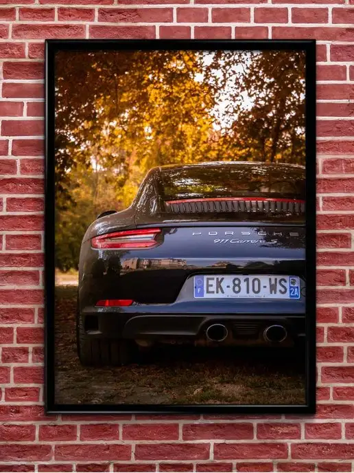 Poster Maniac Плакат, Постер Porshe 911, А3 (фотопанно, постер на стену)