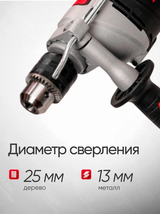 P.I.T. Дрель ударная электрическая PSB13-C8 +ПОДАРОК!, вариант, фото 5