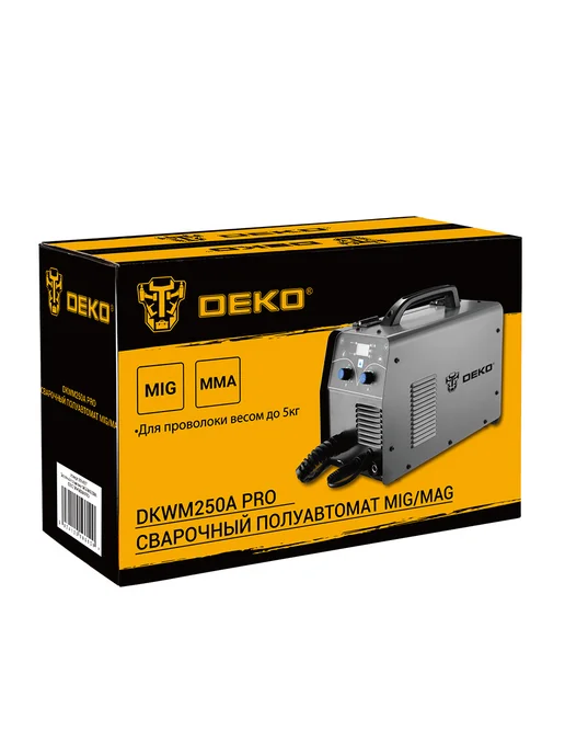DEKO Сварочный полуавтомат MIG MAG 250А DKWM250A PRO, желтый, фото 8