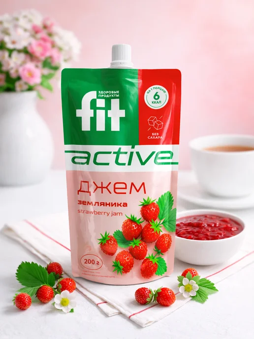 Fitparad Джем диетический Черника Земляника дой-пак x 2 (400 гр.), 400 г, фото 3