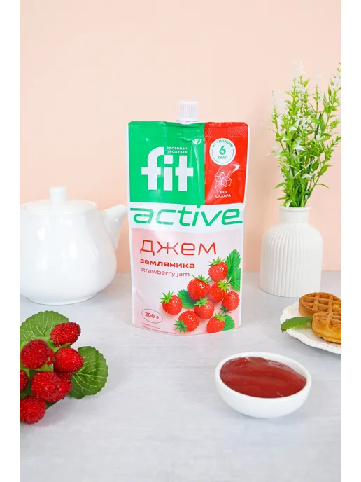 Fitparad Джем диетический Черника Земляника дой-пак x 2 (400 гр.), 400 г, фото 4
