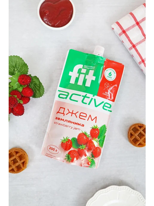 Fitparad Джем диетический Черника Земляника дой-пак x 2 (400 гр.), 400 г, фото 7