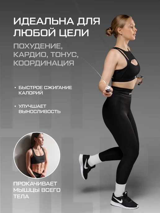 FITFILIP Скакалка спортивная скоростная для фитнеса и бокса прыгалка, белый, фото 2